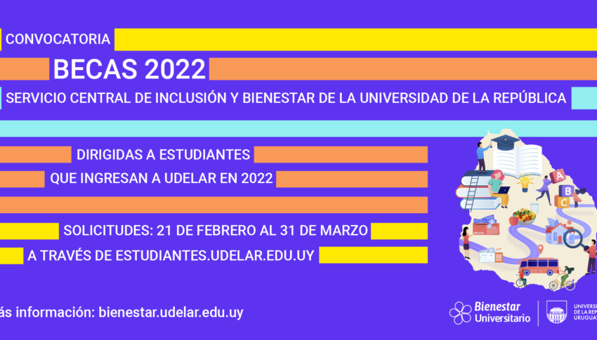 Convocatoria a becas para estudiantes que ingresan a Udelar en 2022