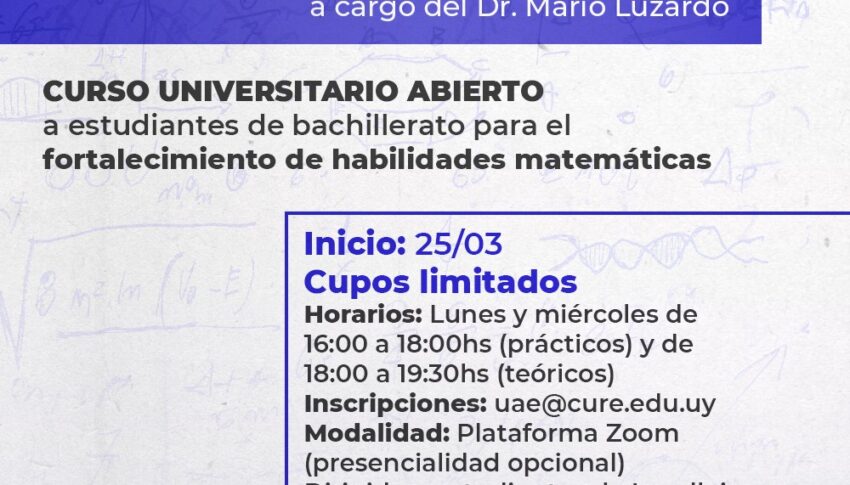 Inscripciones abiertas a Introducción a los Métodos Matemáticos para estudiantes de bachillerato