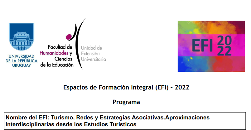 EFI: ” Turismo, Redes y Estrategias Asociativas. Aproximaciones Interdisciplinarias desde los Estudios Turísticos”, segunda edición