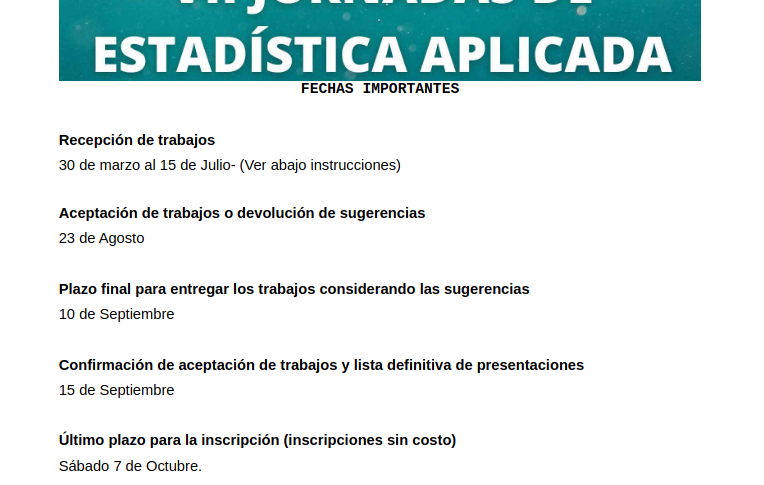 VII Jornadas de Estadística Aplicada