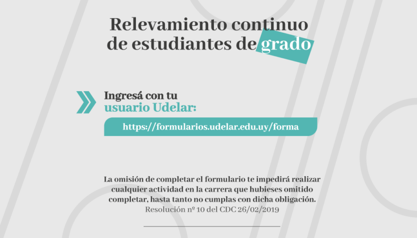 Estudiantes de todas las carreras deberán completar el formulario FormA