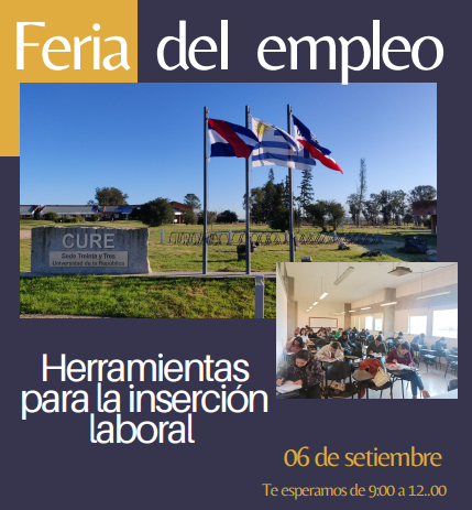 Feria de empleo, herramientas para la inserción laboral, 6 de setiembre en el CURE Treinta y Tres