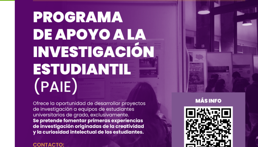 Se encuentra abierta una nueva edición del Programa de Apoyo a la Investigación Estudiantil (PAIE)