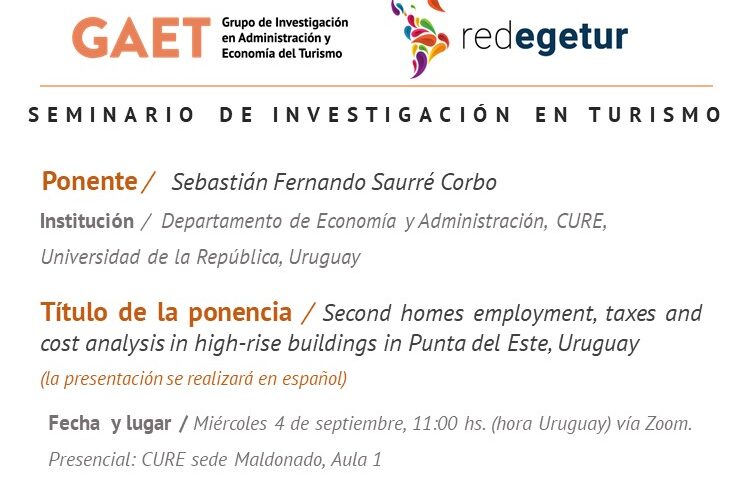 GAET – RedEGETUR – Seminario de Investigación en Turismo – Miércoles 4 de septiembre