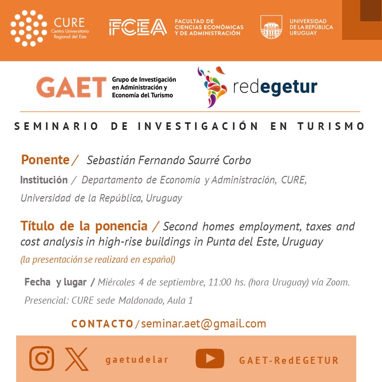 Seminario de Investigación en Turismo - miércoles 4 de septiembre