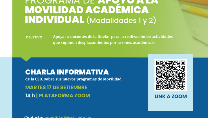 La CSIC abrió convocatoria de Apoyo a la movilidad académica individual y brindará una charla informativa