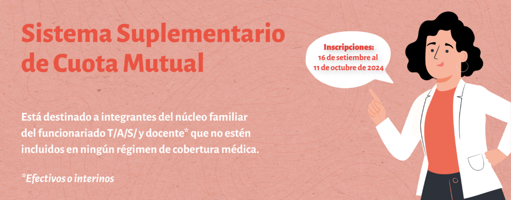 Inscripciones al nuevo Sistema Suplementario de Cuota Mutual a partir del 16 de setiembre